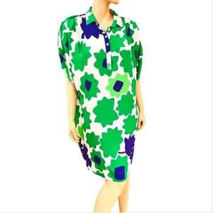 Diane von Furstenberg  Karin 100% Silk Floral Dress Buttons Closure